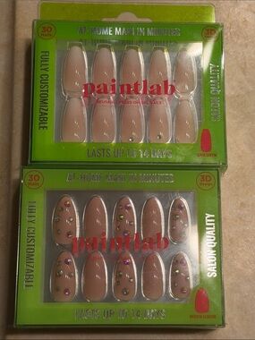 NEW paintlab Nude Pink & Gems Press-On Nails (2 Sets)
